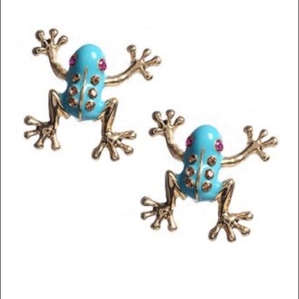 Betsey Johnson Frog Stud Earrings